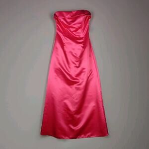 Gunne Sax Jessica McCintock Formal Gown Sz 5/6 Pink Strapless Satin Prom HOCO